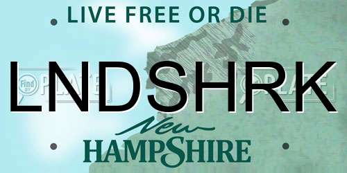 LNDSHRK New Hampshire License Plate