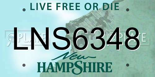 LNS6348 New Hampshire License Plate