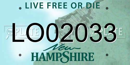 LO02033 New Hampshire License Plate