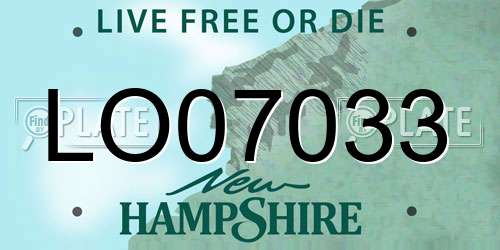 LO07033 New Hampshire License Plate