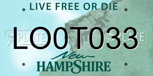 LO0T033 New Hampshire License Plate