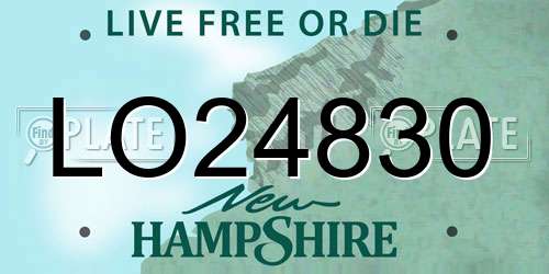 LO24830 New Hampshire License Plate