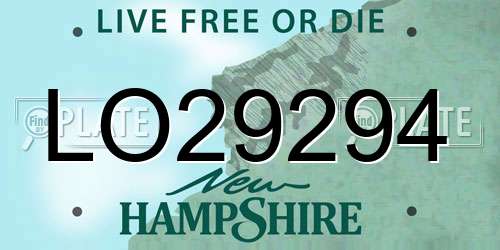 LO29294 New Hampshire License Plate