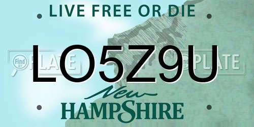 LO5Z9U New Hampshire License Plate