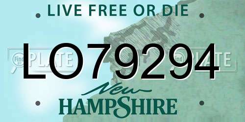 LO79294 New Hampshire License Plate