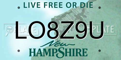 LO8Z9U New Hampshire License Plate