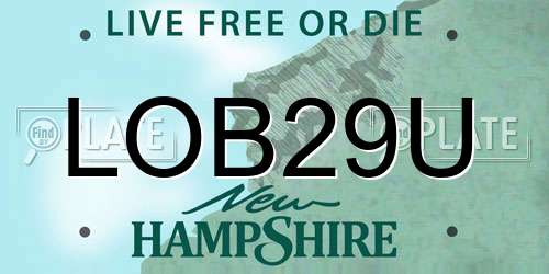 LOB29U New Hampshire License Plate