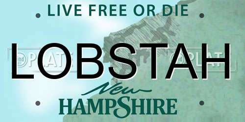 LOBSTAH New Hampshire License Plate