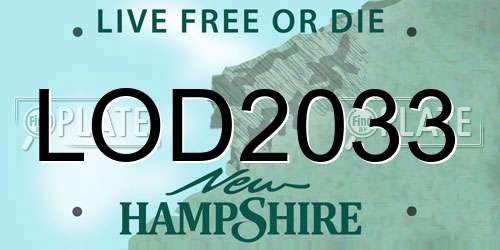 LOD2033 New Hampshire License Plate
