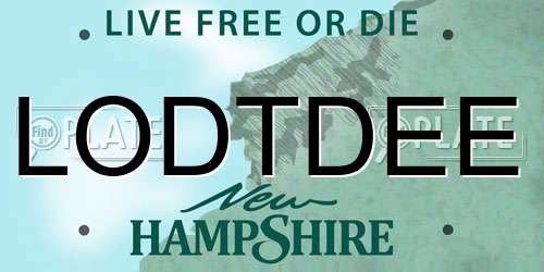LODTDEE New Hampshire License Plate