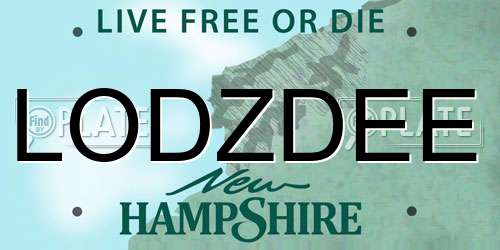LODZDEE New Hampshire License Plate