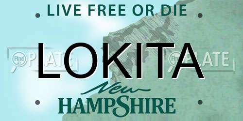 LOKITA New Hampshire License Plate