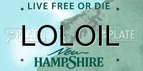 LOLOIL New Hampshire License Plate