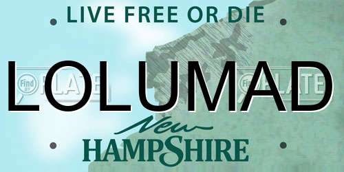LOLUMAD New Hampshire License Plate