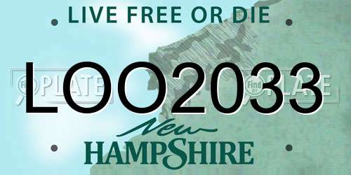 LOO2033 New Hampshire License Plate