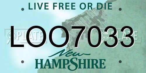 LOO7033 New Hampshire License Plate