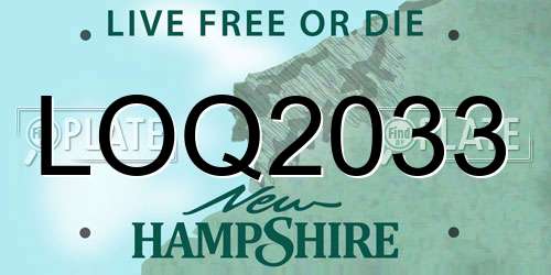 LOQ2033 New Hampshire License Plate