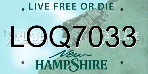 LOQ7033 New Hampshire License Plate