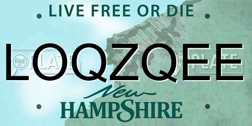 LOQZQEE New Hampshire License Plate