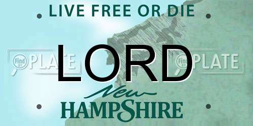 LORD New Hampshire License Plate