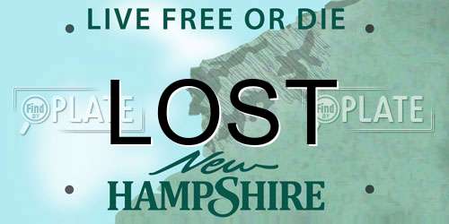 LOST New Hampshire License Plate