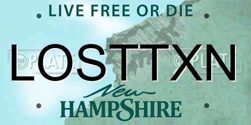 LOSTTXN New Hampshire License Plate