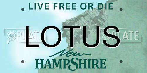 LOTUS New Hampshire License Plate