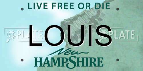 LOUIS New Hampshire License Plate