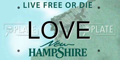 LOVE New Hampshire License Plate