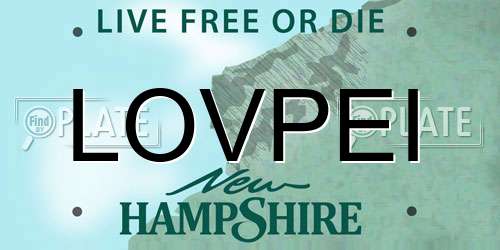 LOVPEI New Hampshire License Plate