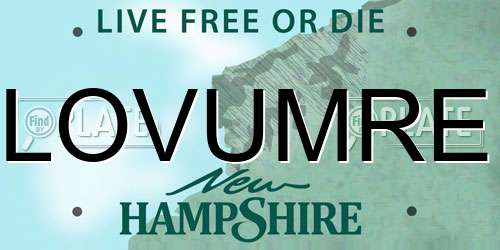 LOVUMRE New Hampshire License Plate