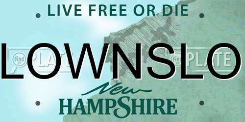 LOWNSLO New Hampshire License Plate