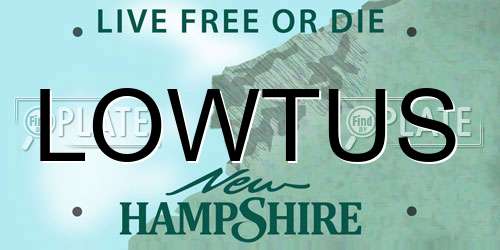 LOWTUS New Hampshire License Plate