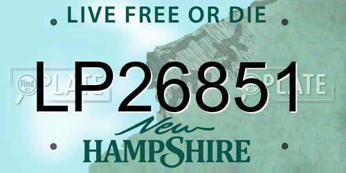 LP26851 New Hampshire License Plate