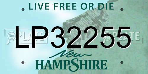 LP32255 New Hampshire License Plate