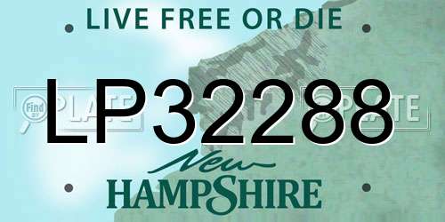 LP32288 New Hampshire License Plate
