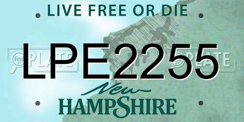 LPE2255 New Hampshire License Plate