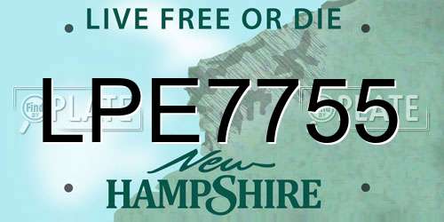 LPE7755 New Hampshire License Plate