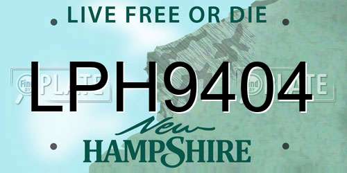 LPH9404 New Hampshire License Plate