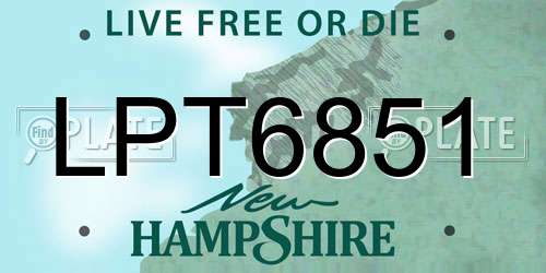 LPT6851 New Hampshire License Plate