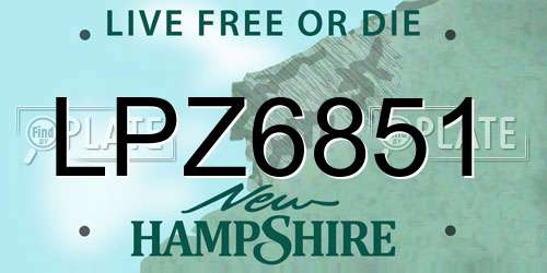 LPZ6851 New Hampshire License Plate