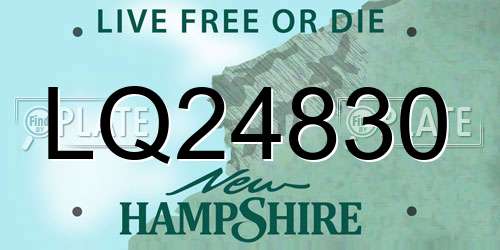 LQ24830 New Hampshire License Plate