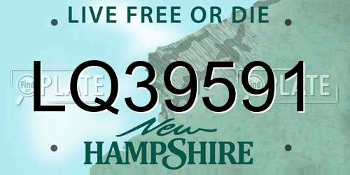 LQ39591 New Hampshire License Plate