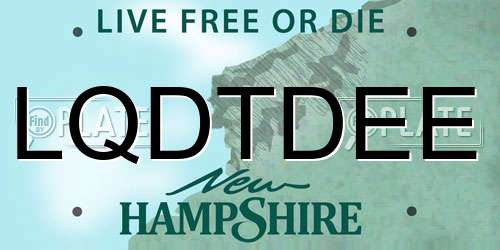 LQDTDEE New Hampshire License Plate