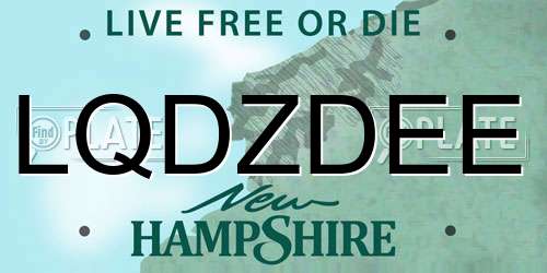 LQDZDEE New Hampshire License Plate