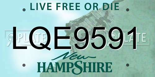 LQE9591 New Hampshire License Plate