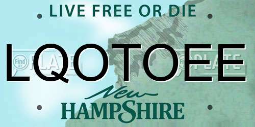 LQOTOEE New Hampshire License Plate