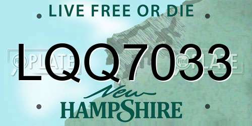 LQQ7033 New Hampshire License Plate