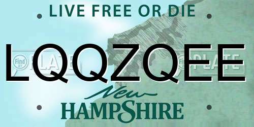 LQQZQEE New Hampshire License Plate