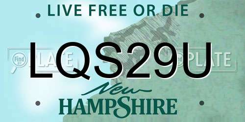 LQS29U New Hampshire License Plate